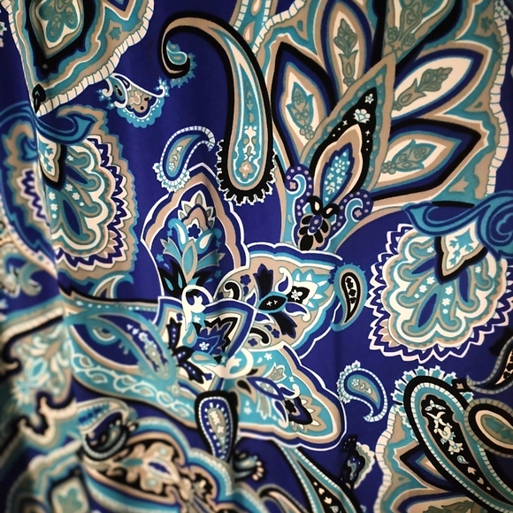 INC International Concepts Blue Paisley Dress size M - Picture 3 of 4